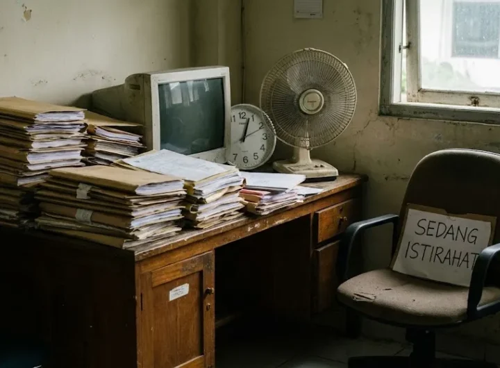 인도네시아 관공서 행정 처리 지연과 서류 적체 현장