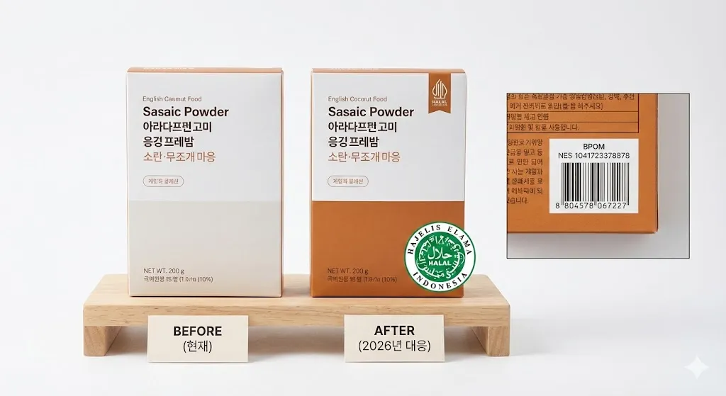 2026년 할랄 의무화 대응 제품 패키지 리뉴얼 비교