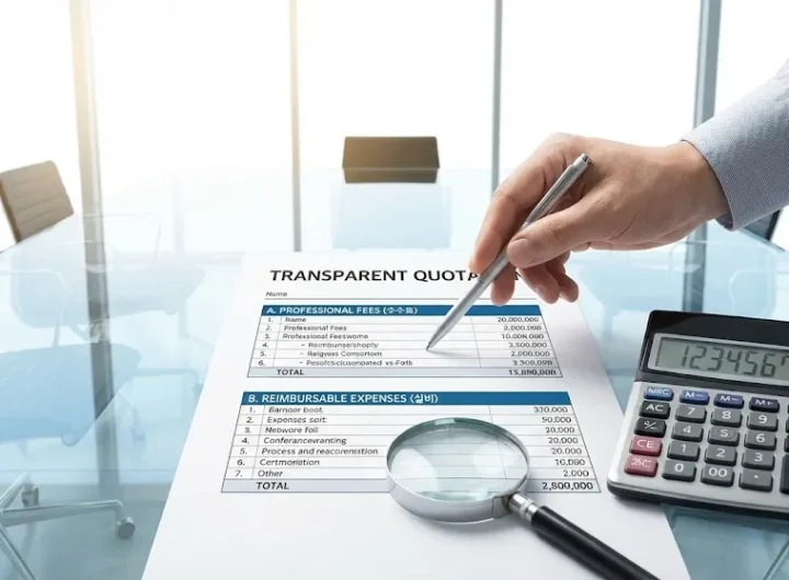 인도네시아 인증 비용 투명한 분리 견적서 샘플